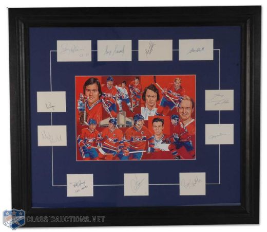 Montreal Canadiens Framed Autograph Display Including Dryden
