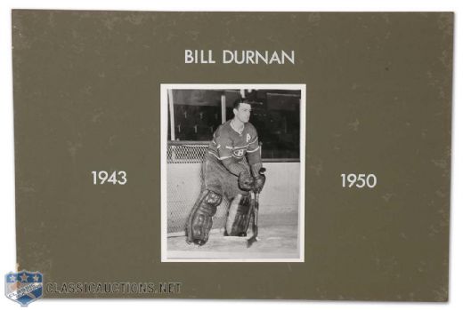 Vintage Bill Durnan Montreal Forum Photo Display Collection of 4