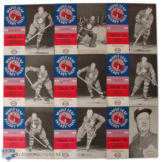 1966 Esso Toronto Maple Leafs Hockey Talks Complete Set of 10