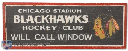 Chicago Black Hawks Novelty Will Call Ticket Sign
