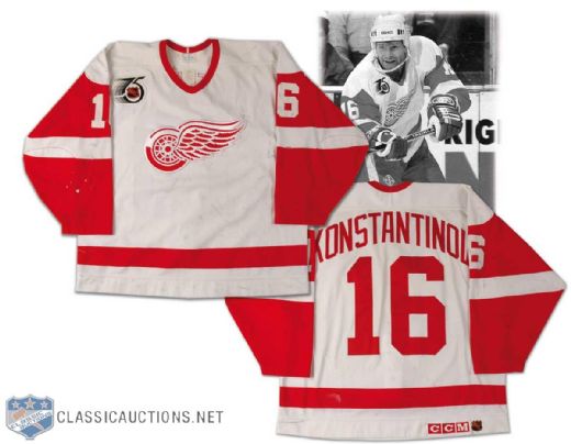 1991-92 Vladimir Konstantinov Detroit Red Wings Game Worn Jersey