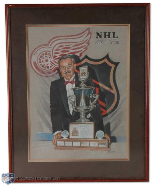 Jacques Demers Autographed Framed Detroit Red Wings Display Collection of 2
