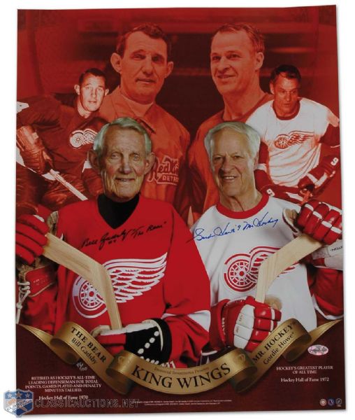 Gordie Howe & Bill Gadsby Autographed Book & Poster