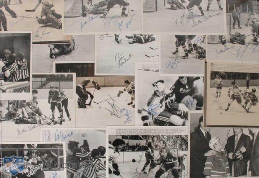 New York Rangers Circa 1970 Autographed Wire Photo Collection of 16