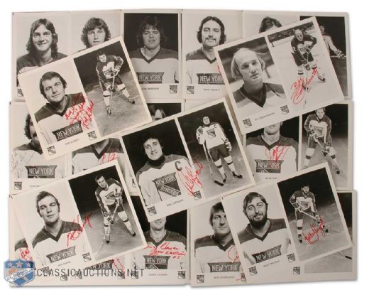 1976-77 New York Rangers Autographed Promo Photo Collection of 24