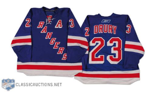 2007-08 Chris Drury New York Rangers Game Worn Jersey
