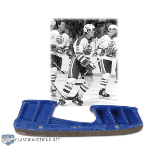 1980s Wayne Gretzky Edmonton Oilers Game Used Skate Blade & Holder