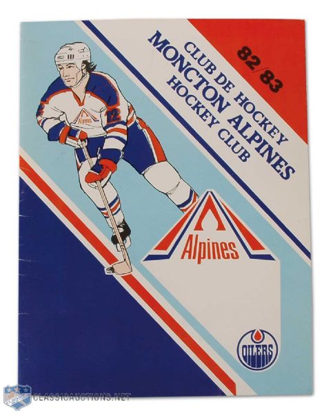 Wayne Gretzky Autographed 1982-83 Moncton Alpines Game Program