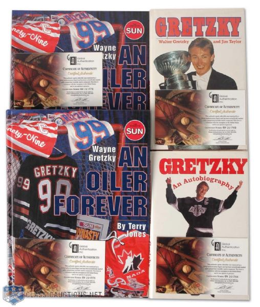 Wayne Gretzky Autographed Book Collection of 4
