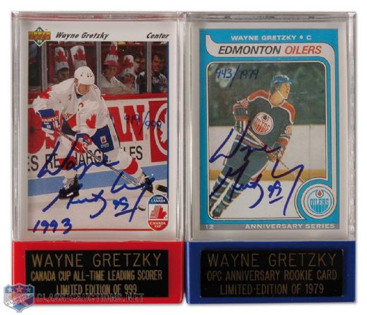 Wayne Gretzky Autographed Limited Edition Card Collection of 4