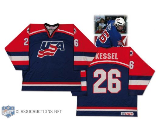 2004-05 Phil Kessel Team USA U18 Game Worn Jersey