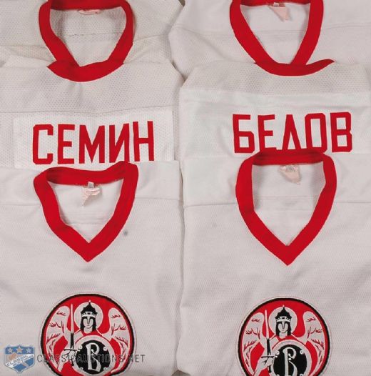 2000s Podolsk Vityaz RHL Russian Elite Game Worn Jersey Collection of 6