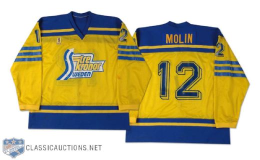 Lars Molin 1981 Canada Cup Team Sweden Game Worn Jersey
