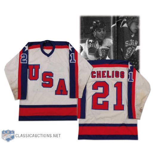 Chris Chelios Team USA1984 Olympics Game Worn Jersey Photo Matched!