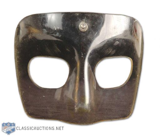 Pelle Lindberghs Game Used Clear Plastic Goalie Mask