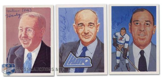 Hall of Fame Builders Autographed Hockey Card Collection of 3