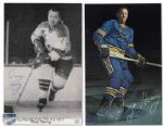 Doug Harvey Autographed N.Y. Rangers & St. Louis Blues Postcards