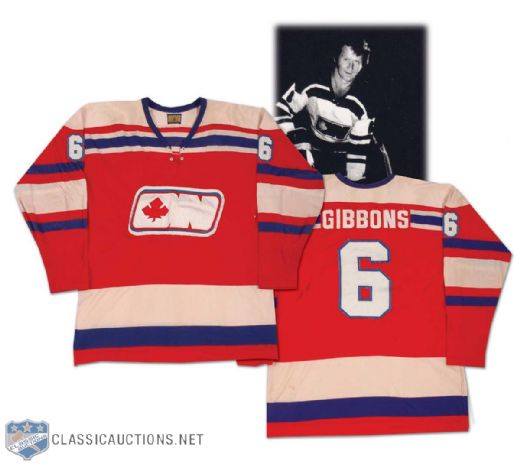 1972-73 Brian Gibbons WHA Ottawa Nationals Game Worn Jersey