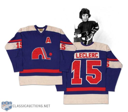 1973-74 Rene LeClerc WHA Quebec Nordiques Game Worn Jersey