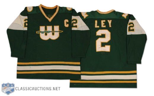 1977-78 Rick Ley WHA New England Whalers Game Worn Jersey