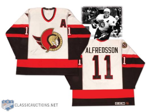 1996-97 Daniel Alfredsson Ottawa Senators Game Worn Third Jersey