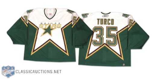 2005-06 Marty Turco Dallas Stars Game Worn Jersey