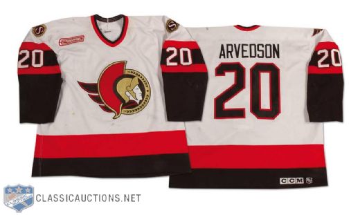 Magnus Arvedson 1999-2000 Ottawa Senators Game Worn Home Jersey