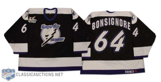 Jason Bonsignore 1998-99 Tampa Bay Lightning Game Worn Jersey