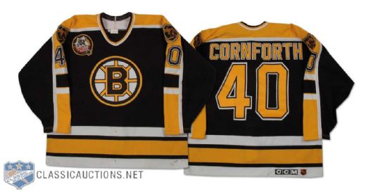 Mark Cornforth 1995-96 Boston Bruins Game Worn Road Jersey