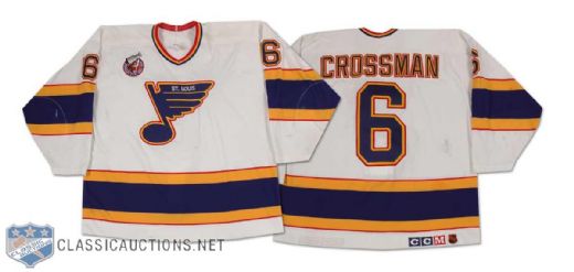 Doug Crossman 1992-93 St. Louis Blues Game Worn Home Jersey