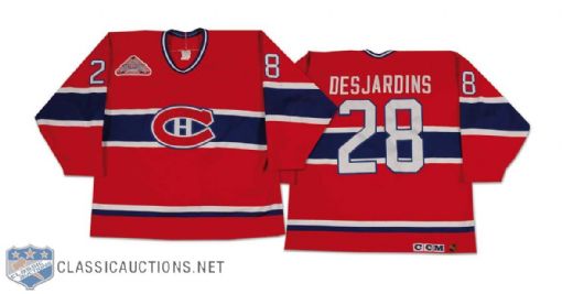 Eric Desjardins 1992-93 Montreal Canadiens Game Worn Road Jersey