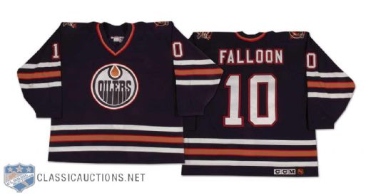 Pat Falloon 1998-99 Edmonton Oilers Game Worn Road Jersey