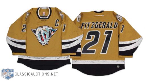 Tom Fitzgerald 1999-2000 Nashville Predators Game Worn Alternate Jersey