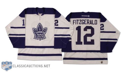 Tom Fitzgerald 2002-03 Toronto Maple Leafs Game Worn Alternate Jersey