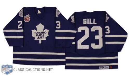 Todd Gill Autographed 1992-93 Toronto Maple Leafs Game Worn Road Jersey