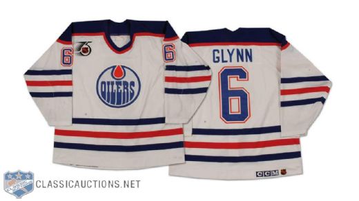 Brian Glynn 1991-92 Edmonton Oilers Game Worn Home Jersey