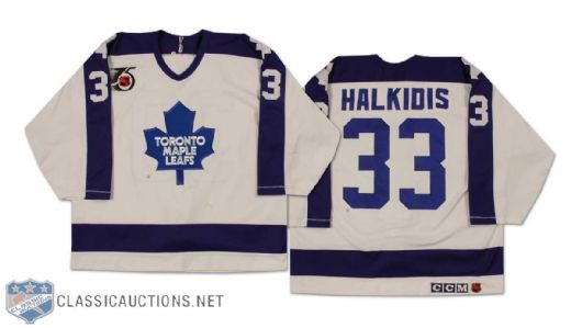 Bob Halkidis 1991-92 Toronto Maple Leafs Game Worn Home Jersey