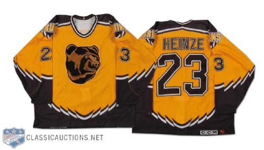 Steve Heinze 1995-96 Boston Bruins Game Worn Alternate Jersey