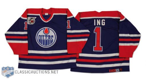 Peter Ing Edmonton Oilers 1991-92 Game Worn Jersey