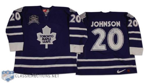 Mike Johnson Autographed 1998-99 Toronto Maple Leafs Game Worn Road Jersey