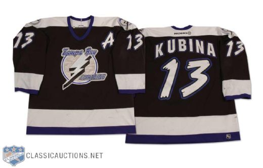 Pavel Kubina 2000-01 Tampa Bay Lightning Game Worn Jersey