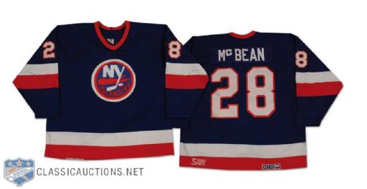 Wayne McBean 1990-91 New York Islanders Game Worn Road Jersey
