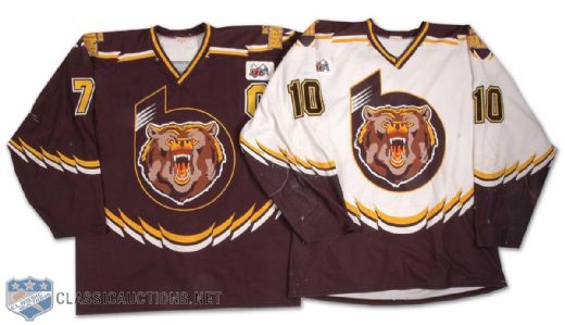2003-06 Grand Forks Border Bruins  Game Worn Jersey Collection of 2