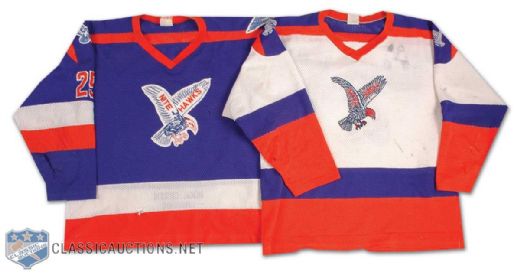 1980s Beaver Valley Nitehawks Game Worn Jersey Collection of 2