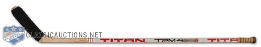 1985-86 Calgary Flames Team Autographed Lanny McDonald Game Used Stick