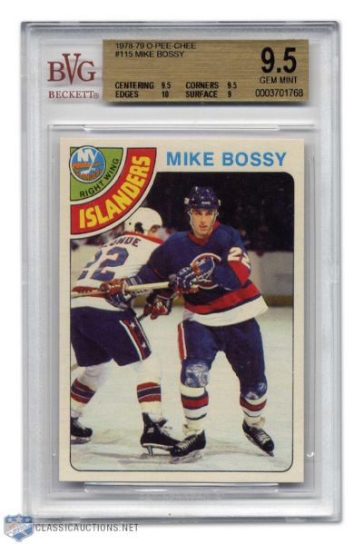Mike Bossy 1978-79 O-Pee-Chee Rookie Card Graded BVG 9.5