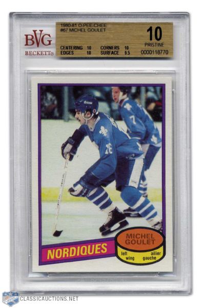Michel Goulet 1980-81 O-Pee-Chee Rookie Card Graded BVG 9.5