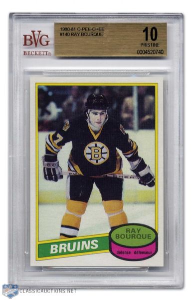 Ray Bourque 1980-81 O-Pee-Chee Rookie Card Graded BVG 10