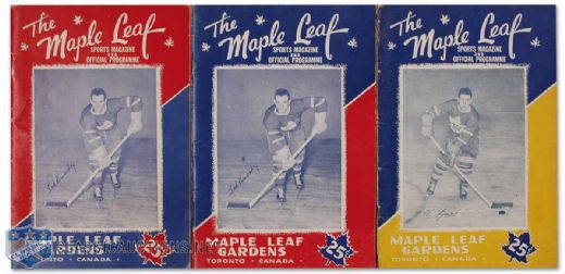 1949 Maple Leaf Gardens Program Collection of 3, Including Third Game of Stanley Cup Final