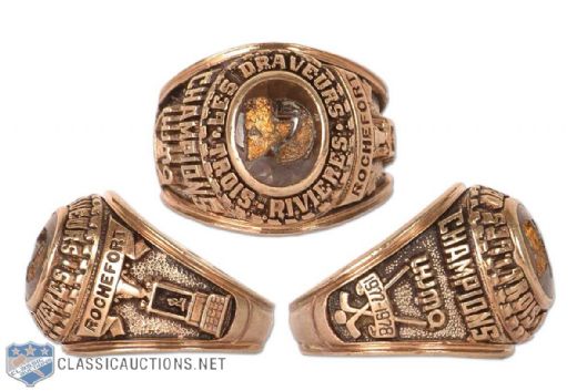 Normand Rocheforts 1977-78 QMJHL Trois-Rivieres Draveurs Championship Gold Ring